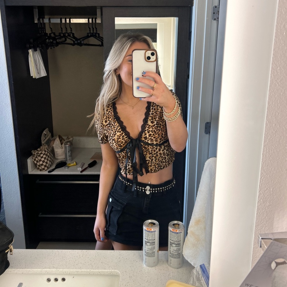 Amazon leopard print crop top